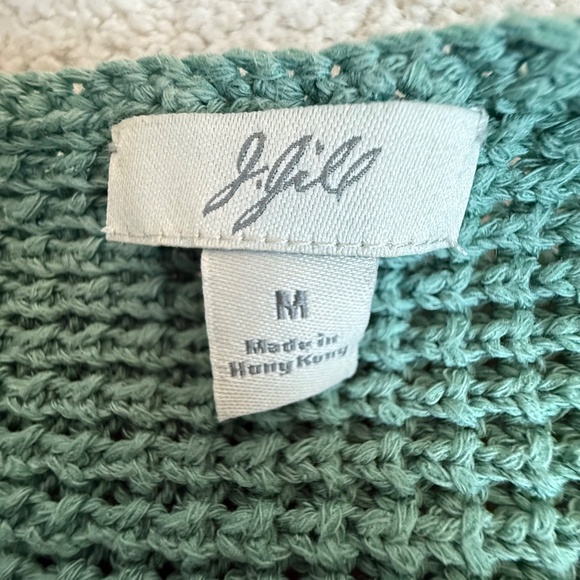 J. Jill Light Green Knit Sweater Button Sleeve Detail Size M - Picture 9 of 14